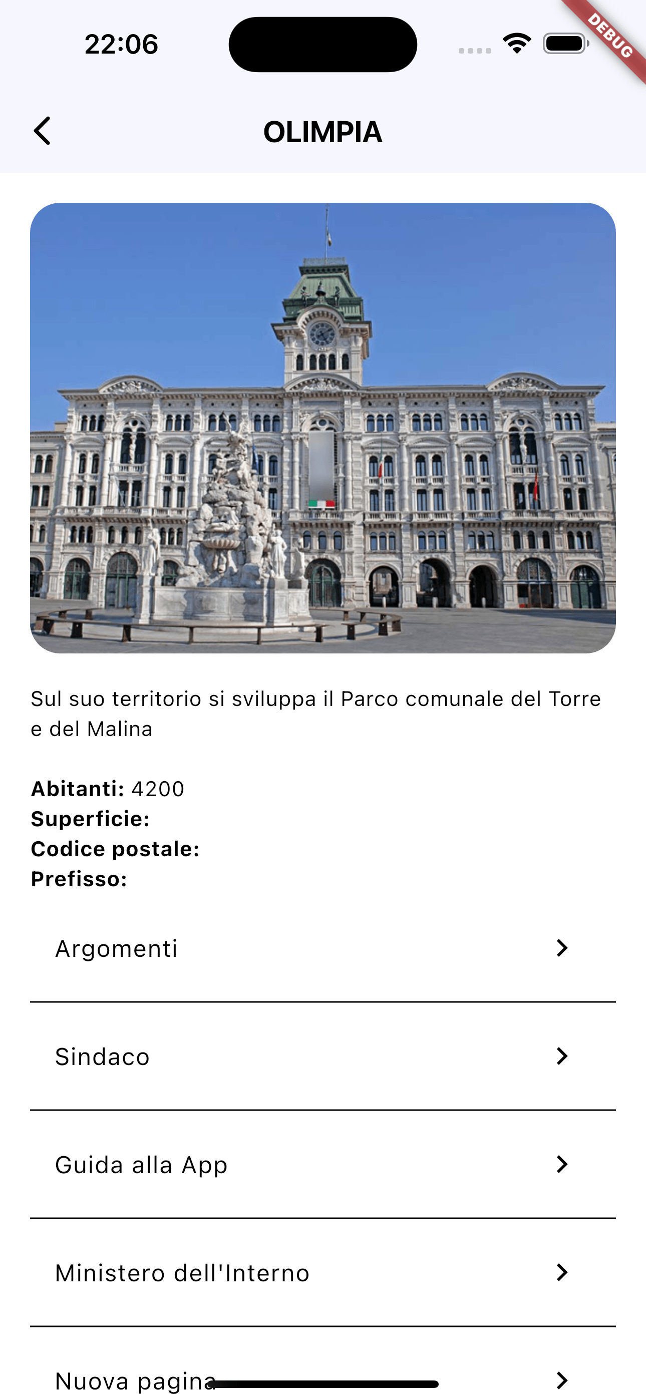 Interfaccia servizi municipali con tracciamento documenti