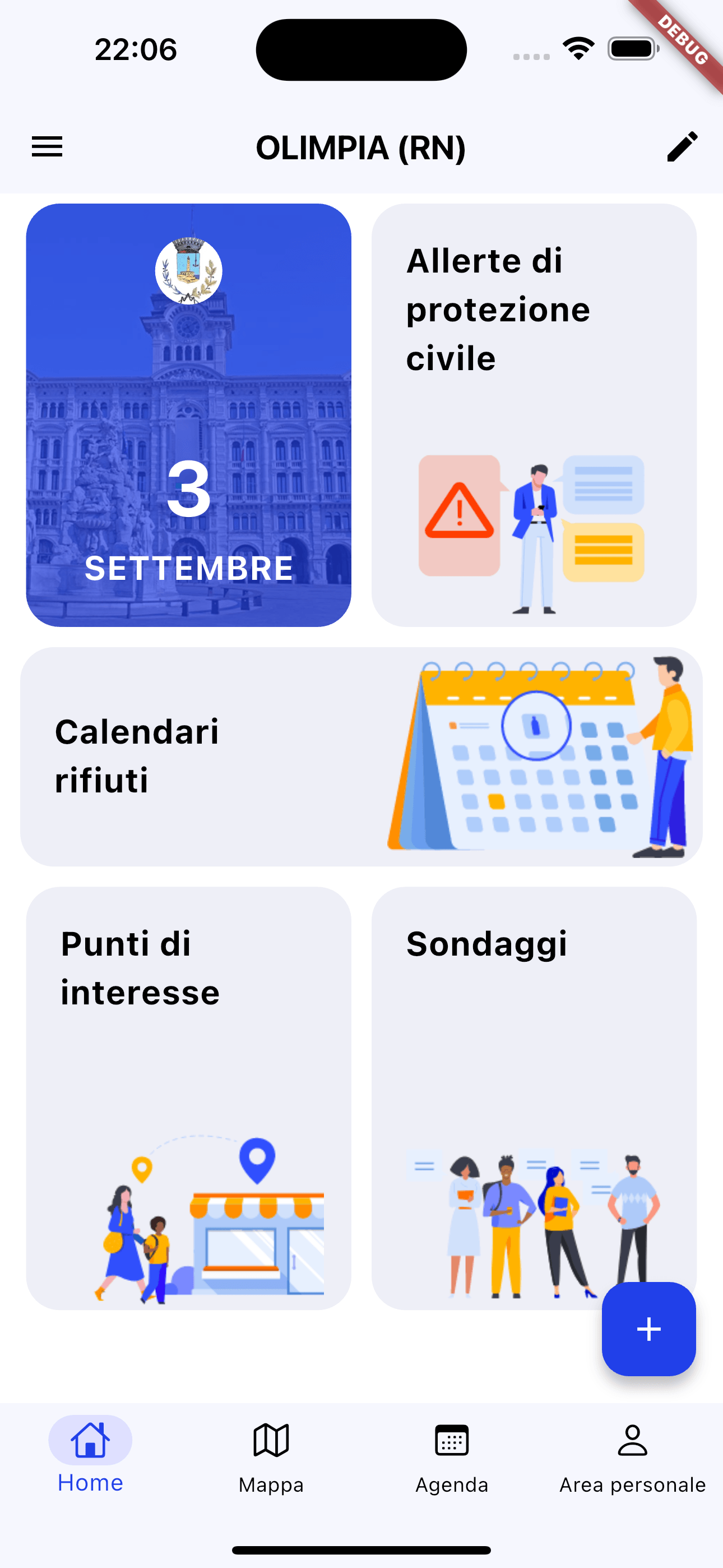 Mappa interattiva che mostra servizi municipali e punti di interesse