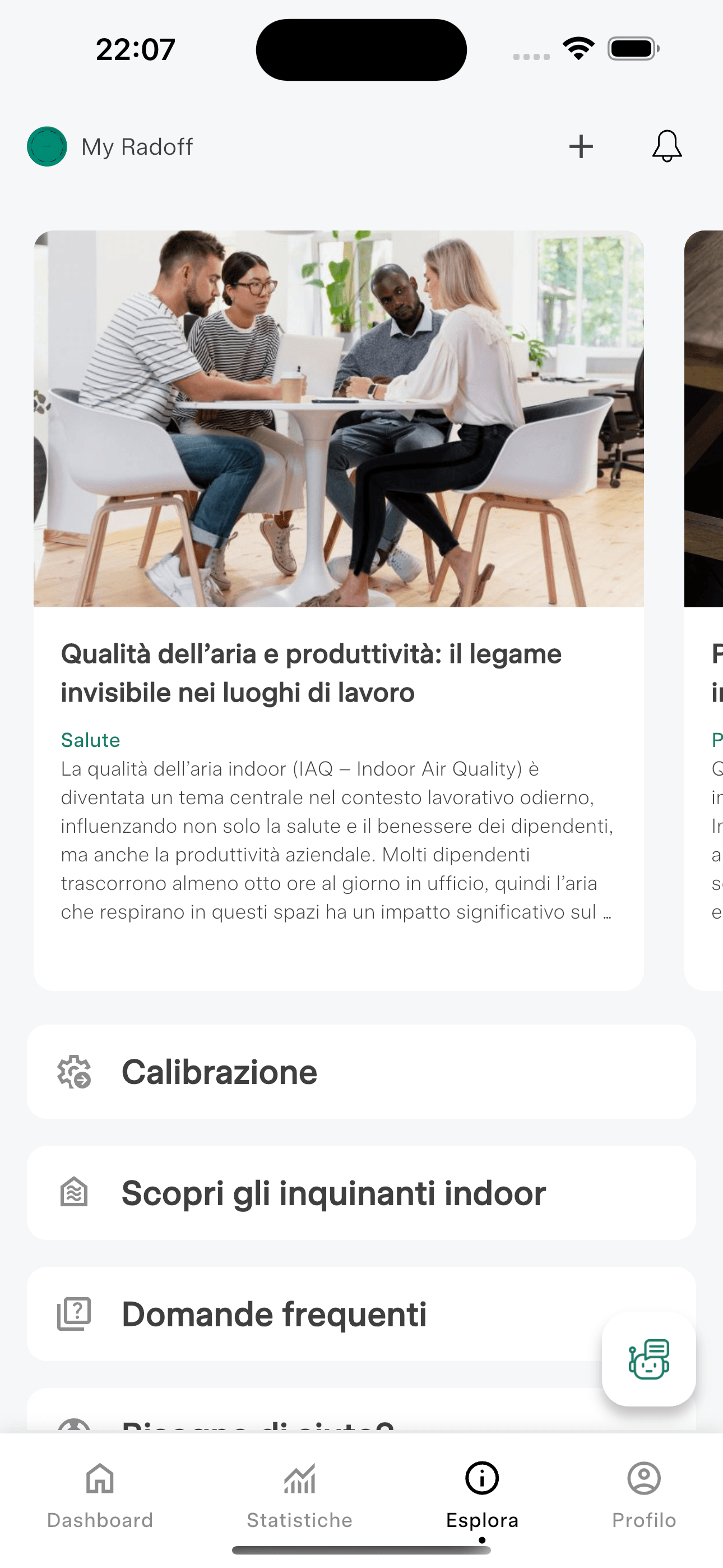 Dashboard monitoraggio qualità dell'aria in tempo reale